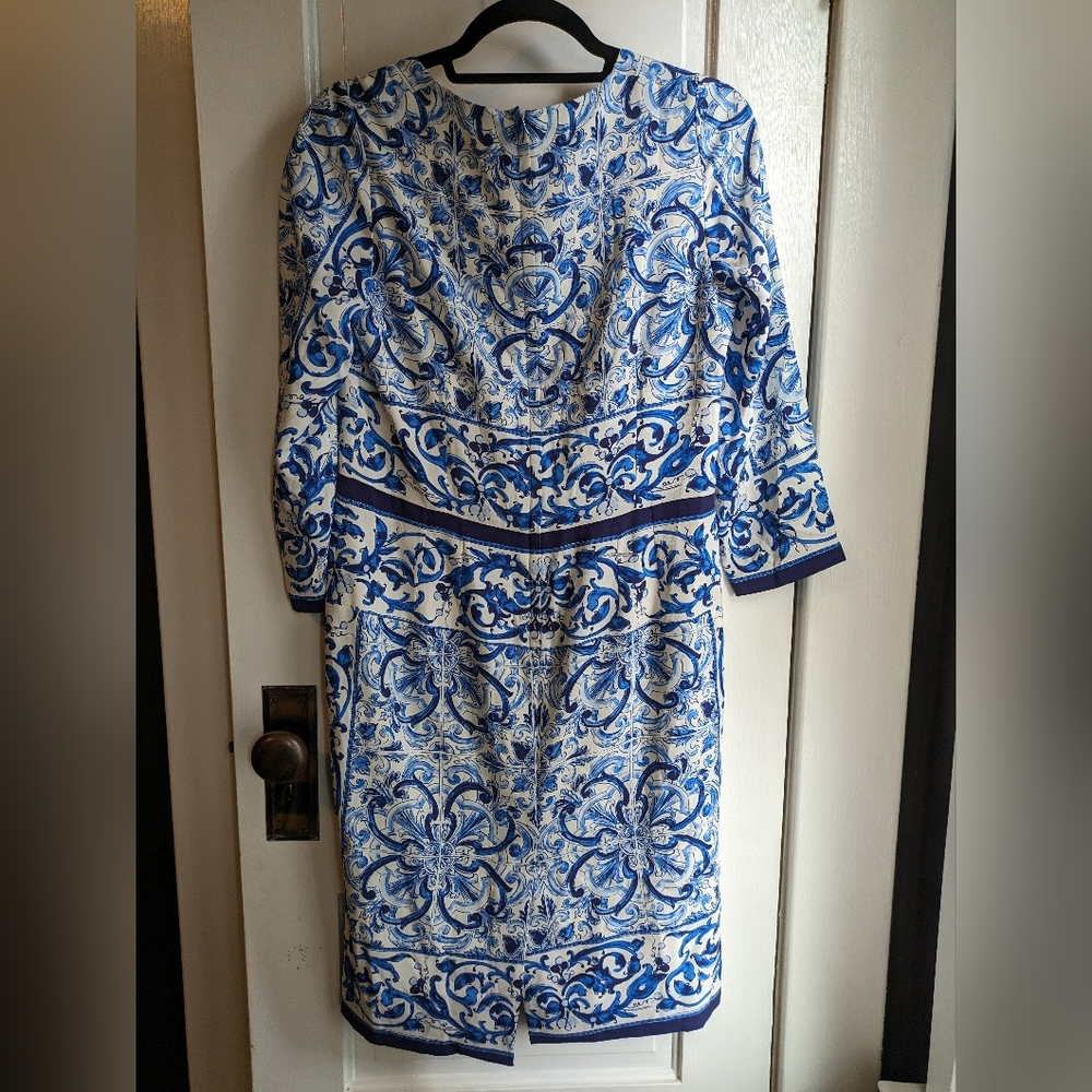 Dolce & Gabbana Scroll-Print Sheath Dress - Picture 2 of 9